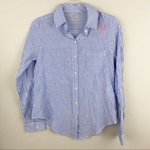 Lilly Pulitzer Blue and White Striped Button-Down Shirt